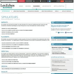 Simulateur entreprise : emprunt, fiscal, placements, comptabilité, crédit bail, Simulation gestion entreprise - Entrepreneur.lesEchos.fr