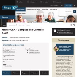 Master CCA - Comptabilité Contrôle Audit - iaelyon School of Management