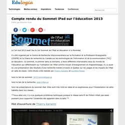Compte rendu du Sommet iPad sur l'éducation 2013
