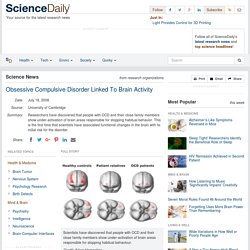 Obsessive Compulsive Disorder Linked To Brain Activity