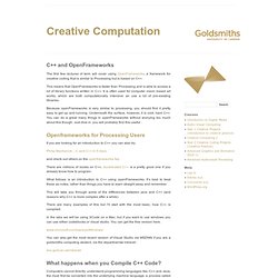 Creative Computation » C++ and OpenFrameworks