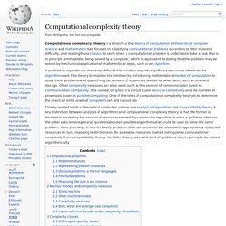 Computational complexity theory