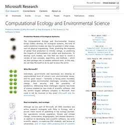 Computational Ecology and Environmental Science