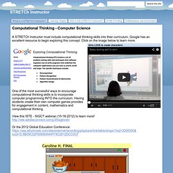 Computational Thinking - Computer Science - STRETCh Instructor
