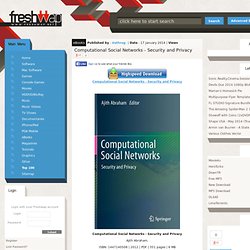Computational Social Networks - Security and Privacy Free Download