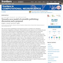 Toward a New Model of Scientific Publishing: Discussion and a Proposal