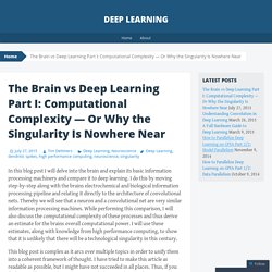 The Brain vs Deep Learning Part I: Computational Complexity — Or Why the Singularity Is Nowhere Near