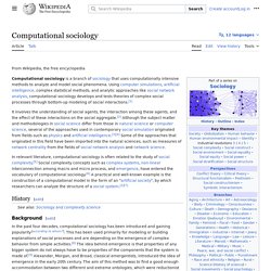 Computational sociology