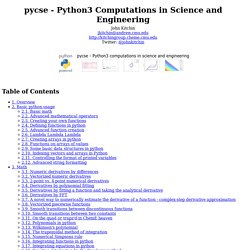 pycse - Python3 Computations in Science and Engineering