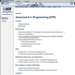 Computer Science 10 - Advanced C++ Programming