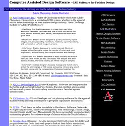 Computer Assisted Design CAD Systems for clothing and textiles