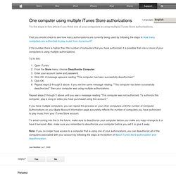 One computer using multiple iTunes Store authorizations