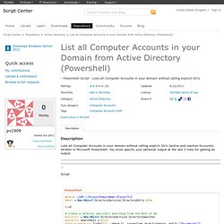 Script List all Computer Accounts in your Domain from Active Directory (Powershell)