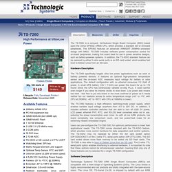 TS-7260 Ultra-low Power ARM9 Single Board Computer for Embedded Systems - Technologic Systems