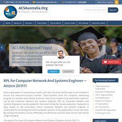 RPL for Computer Network And Systems Engineer for ACS Australia