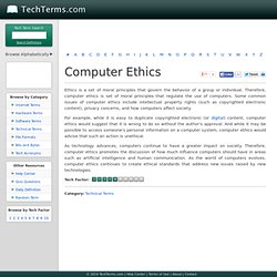 Computer Ethics Definition