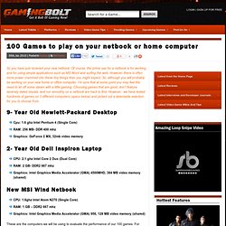 100 Games to play on your netbook or home computer « GamingBolt.