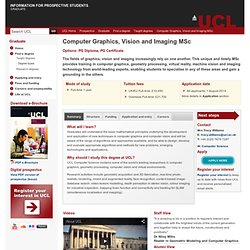 Computer Graphics, Vision and Imaging MSc