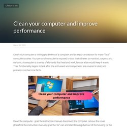 Clean your computer and improve performance