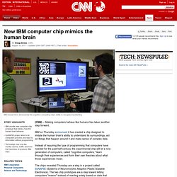 New IBM computer chip mimics the human brain