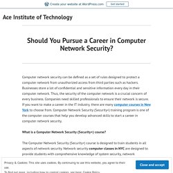 Should You Pursue a Career in Computer Network Security?