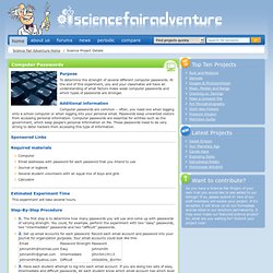 Computer Passwords Science Fair Project