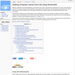 Getting computer names from AD using Powershell - Svendsen Tech Powershell Wiki