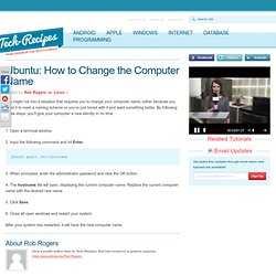 Ubuntu: How to Change the Computer Name