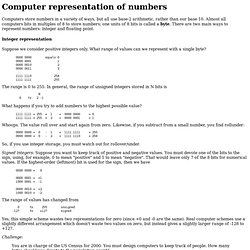 Computer representation of numbers