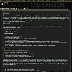 IST - ICT - IB - Computer Science - The Program Dossier