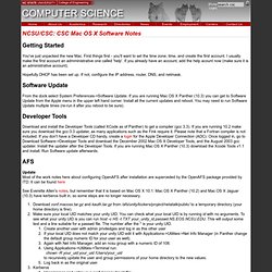 CSC:CSC Mac OS X Software Notes