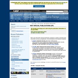 Computer Security Publications - NIST Special Publications (SPs)