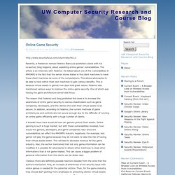 UW Computer Security Research and Course Blog » Online Game Security