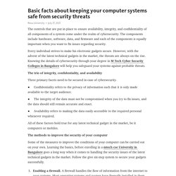 Basic facts about keeping your computer systems safe from security threats
