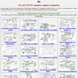 AT and ATX PC computer supplies schematics