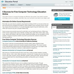 5 Sources for Free Computer Technology Education Online