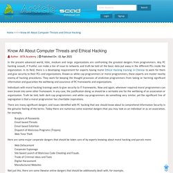 Know All About Computer Threats and Ethical Hacking