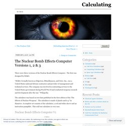 The Nuclear Bomb Effects Computer Versions 1, 2 & 3