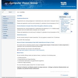 Computer Vision Group - Job Offers