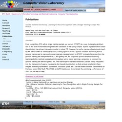 Computer Vision Lab: Publications