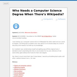 Who Needs a Computer Science Degree When There’s Wikipedia?