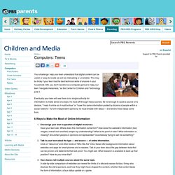 Teens . Computers . Children and Media . PBS Parents