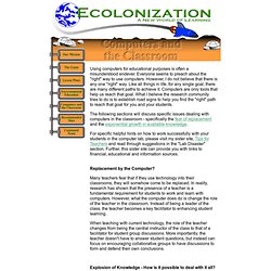 Computers and the Classroom - Ecolonization