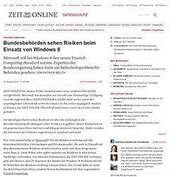 Trusted Computing: Bundesregierung warnt vor Windows 8