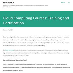 Cloud Computing Courses: Training and Certification