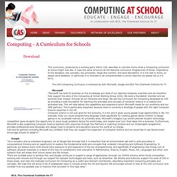 Computing - A Curriculum for Schools