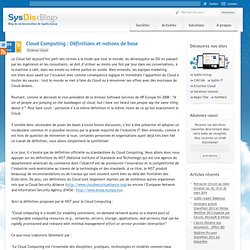 Cloud Computing : Définitions et notions de base - SysDis Blog
