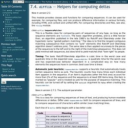 7.4. difflib — Helpers for computing deltas — Python v2.7.2 documentation