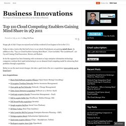 Top 110 Cloud Computing Enablers Gaining Mind Share in 2Q 2011 « Business Innovations