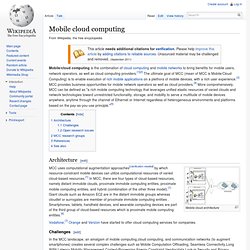 Mobile cloud computing